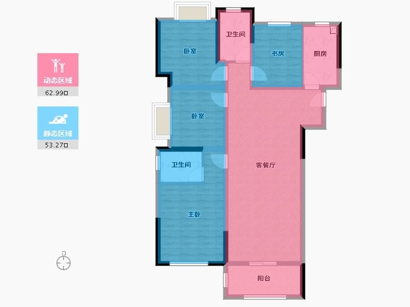 湖南省-长沙市-恒泰芙蓉悦府-103.54-户型库-动静分区