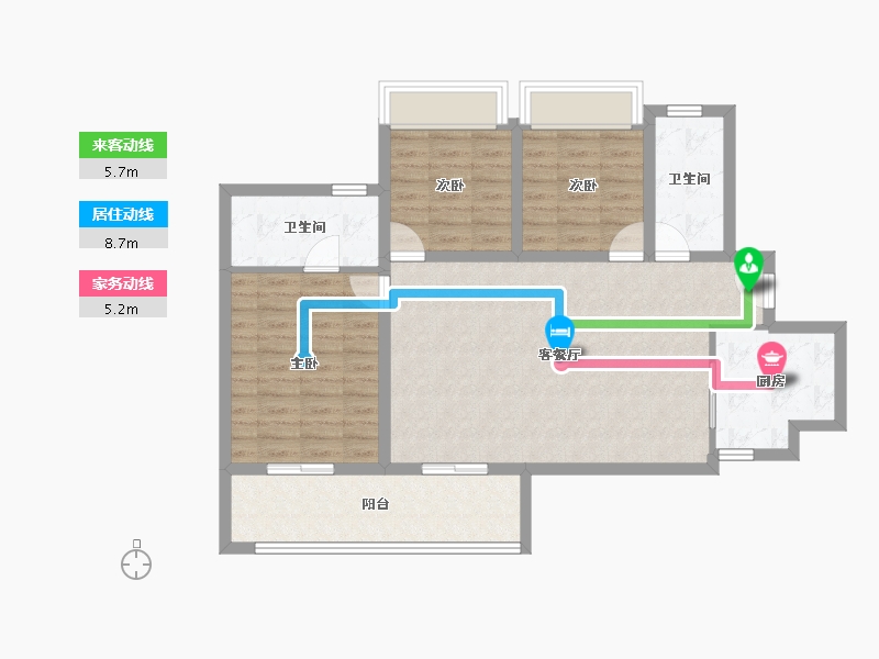 湖南省-长沙市-金科集美天辰-93.46-户型库-动静线