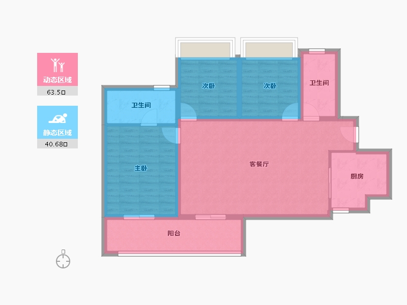 湖南省-长沙市-金科集美天辰-93.46-户型库-动静分区