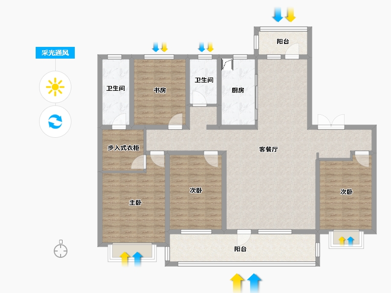 山东省-潍坊市-枫华雅园-144.00-户型库-采光通风