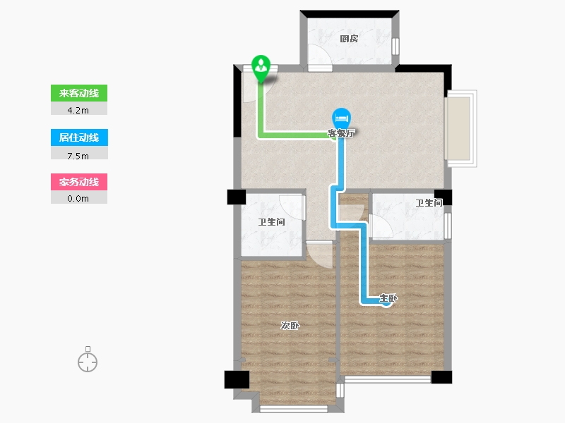 福建省-厦门市-华荣壹号院-73.60-户型库-动静线