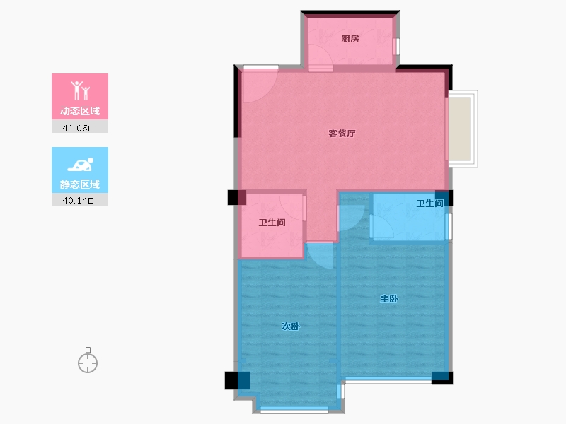 福建省-厦门市-华荣壹号院-73.60-户型库-动静分区