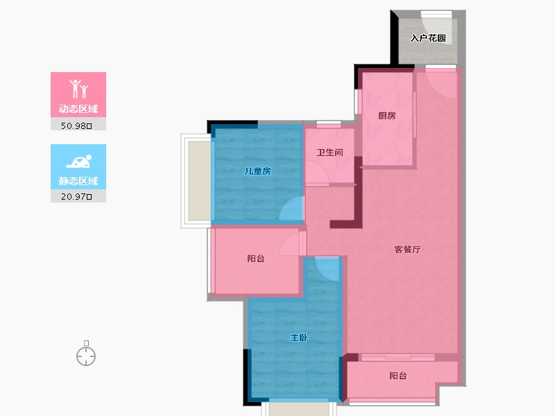 广东省-佛山市-正荣新希望金洲府-66.40-户型库-动静分区