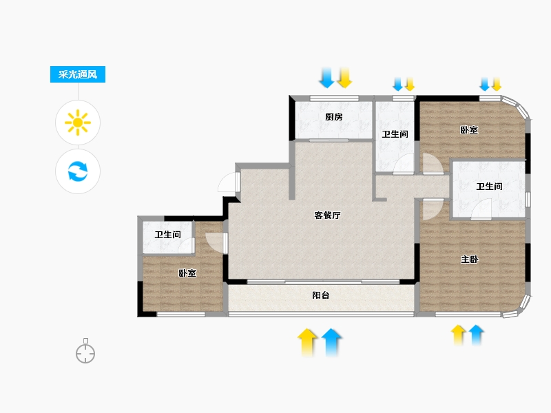 浙江省-温州市-瑞安紫金堡-143.43-户型库-采光通风