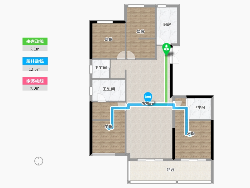 湖南省-长沙市-高峰·璟麟府-133.89-户型库-动静线