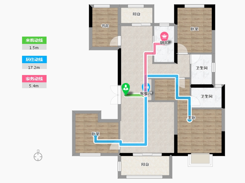 湖南省-长沙市-大唐印象-105.05-户型库-动静线