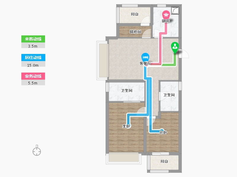 浙江省-宁波市-美的·映海潮-78.40-户型库-动静线