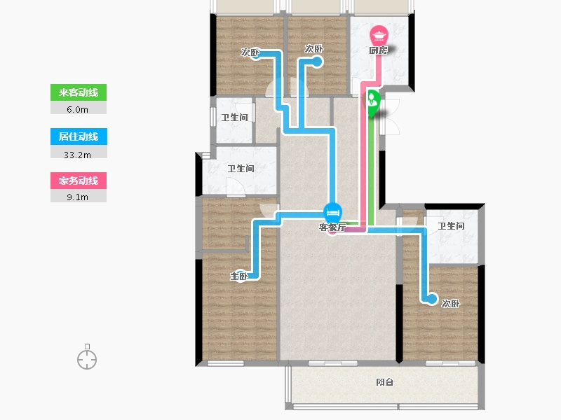 湖南省-长沙市-高峰·璟麟府-138.69-户型库-动静线