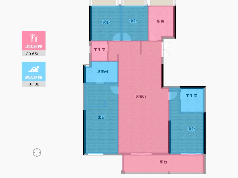 湖南省-长沙市-高峰·璟麟府-138.69-户型库-动静分区