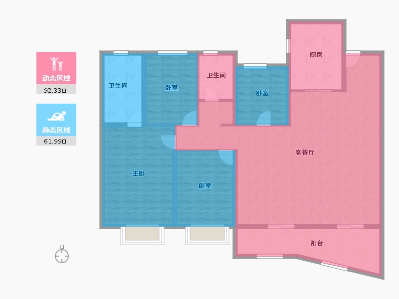 湖北省-武汉市-招商江山和樾-140.00-户型库-动静分区