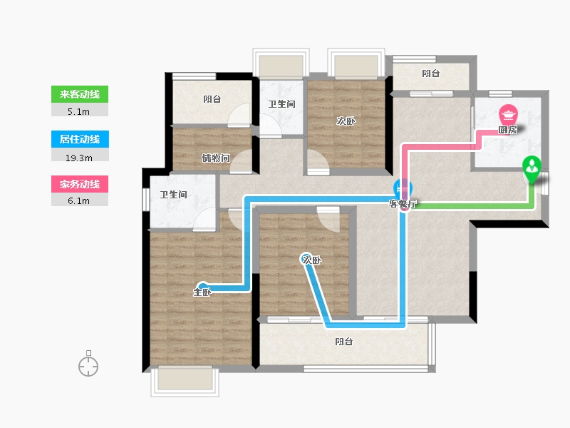 湖南省-长沙市-德奥·悦东方-109.22-户型库-动静线