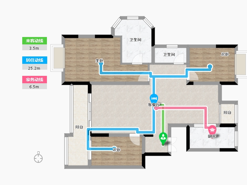 浙江省-温州市-方正珑玺-101.47-户型库-动静线