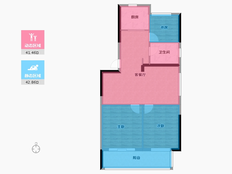 浙江省-宁波市-海风四季-76.01-户型库-动静分区