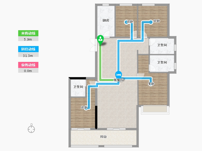 湖南省-长沙市-高峰·璟麟府-137.49-户型库-动静线