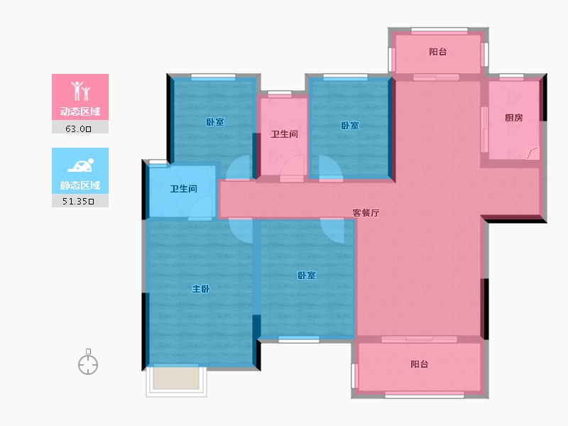 湖南省-长沙市-大唐印象-101.97-户型库-动静分区