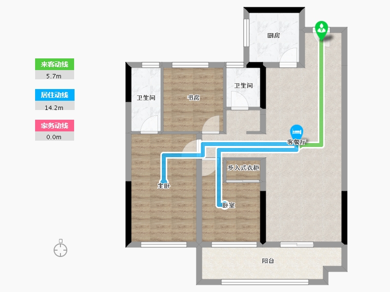 湖南省-长沙市-恒泰芙蓉悦府-89.15-户型库-动静线