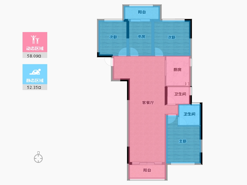 湖北省-武汉市-阳逻金茂悦-98.79-户型库-动静分区