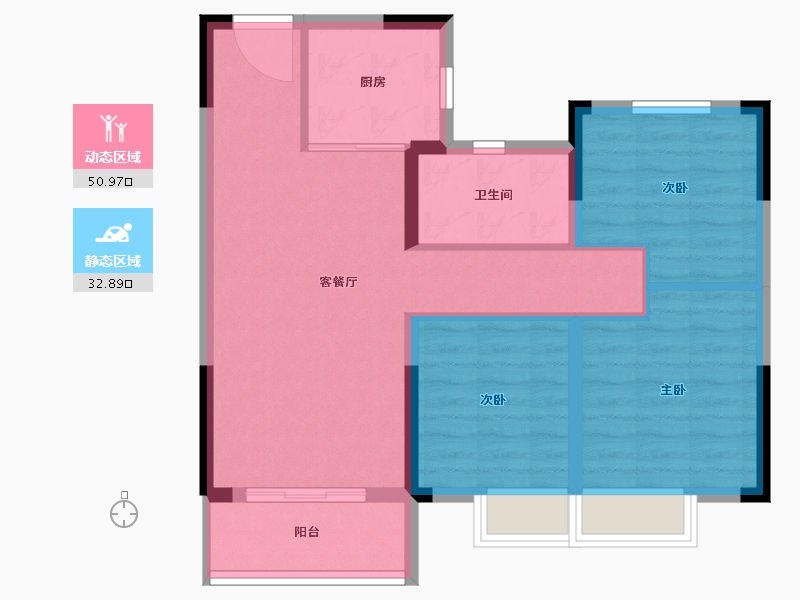 湖北省-武汉市-前川中梁首府-74.71-户型库-动静分区