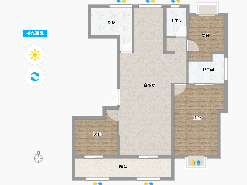 江苏省-苏州市-九龙仓逅湾雅苑​-114.66-户型库-采光通风