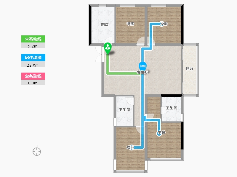 湖南省-长沙市-高峰·璟麟府-118.63-户型库-动静线