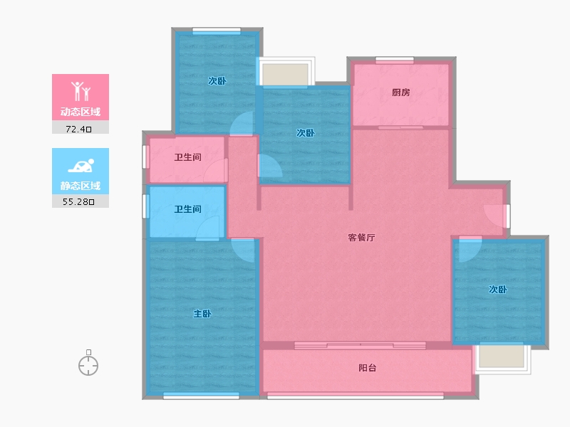 福建省-厦门市-中海国贸上城-116.49-户型库-动静分区