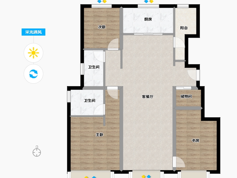 天津-天津市-万科·宝坻城市之光-99.95-户型库-采光通风