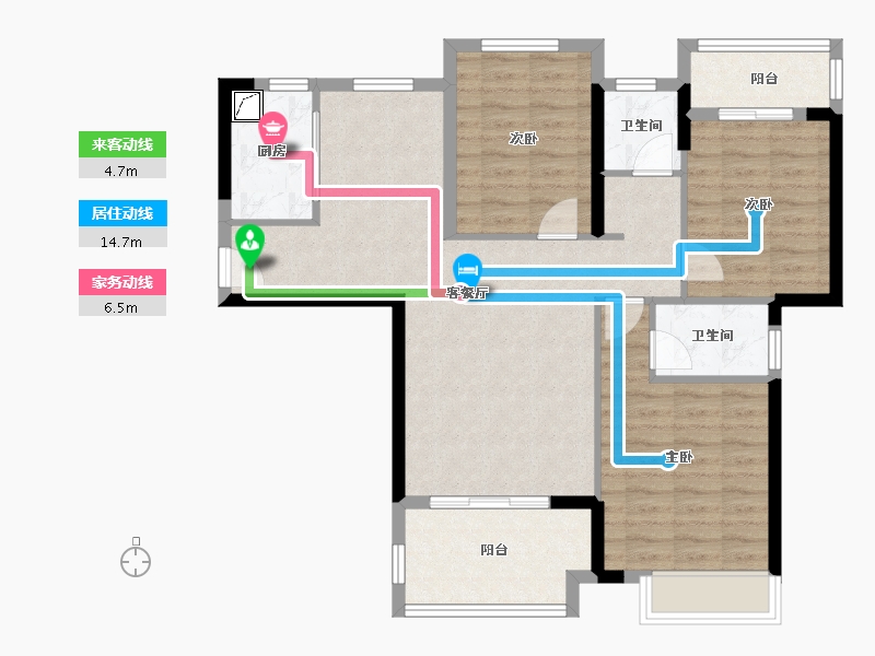 福建省-漳州市-格林兰锦-90.00-户型库-动静线