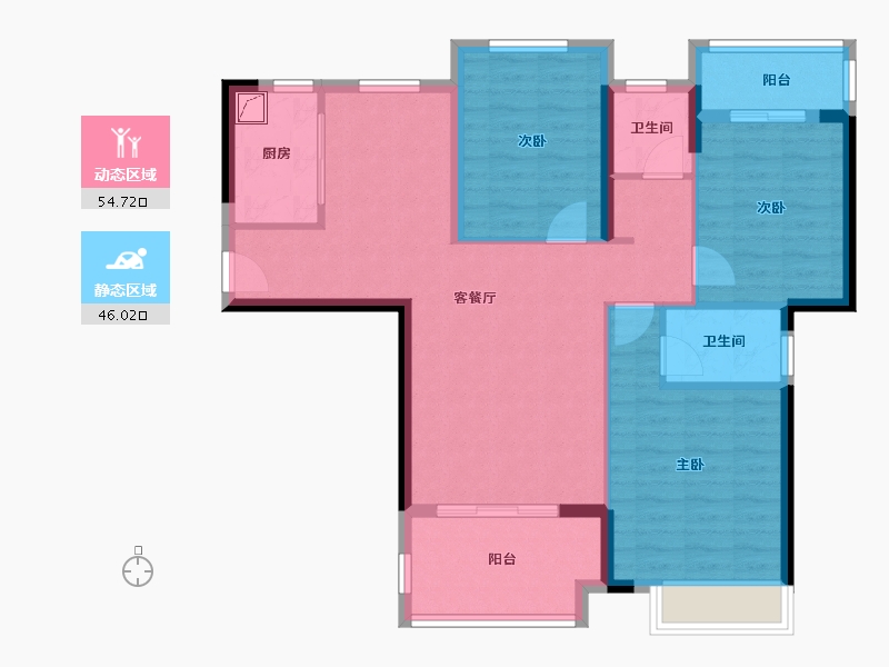 福建省-漳州市-格林兰锦-90.00-户型库-动静分区