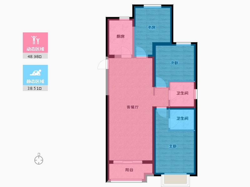 山西省-大同市-华宇百花谷-87.53-户型库-动静分区