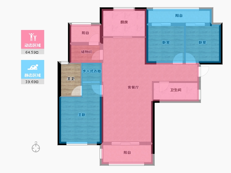 湖南省-长沙市-澳海云天赋-97.17-户型库-动静分区