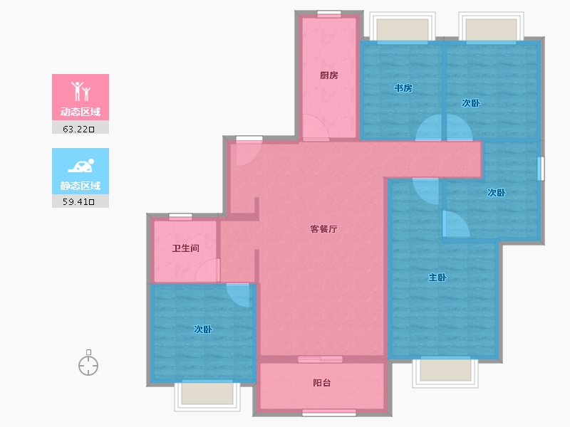 江苏省-苏州市-嘉致峰庭-110.40-户型库-动静分区