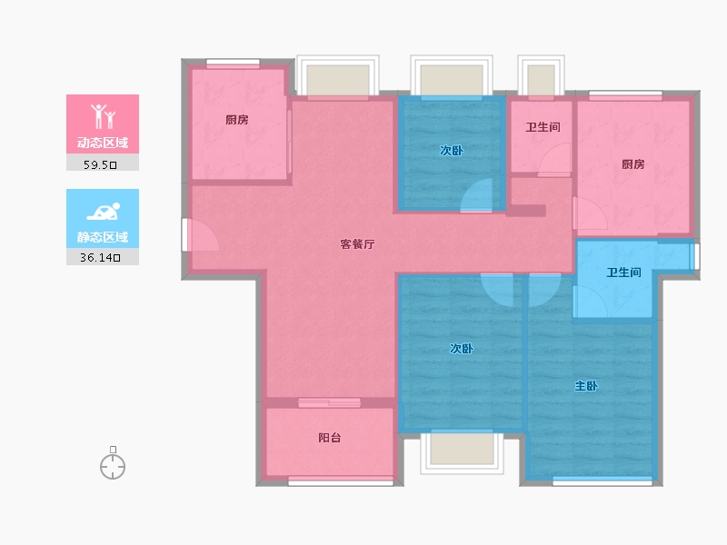 福建省-厦门市-建发缦玥长滩-85.60-户型库-动静分区