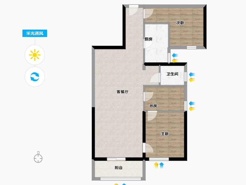 湖北省-武汉市-泛海国际芸海园-84.76-户型库-采光通风