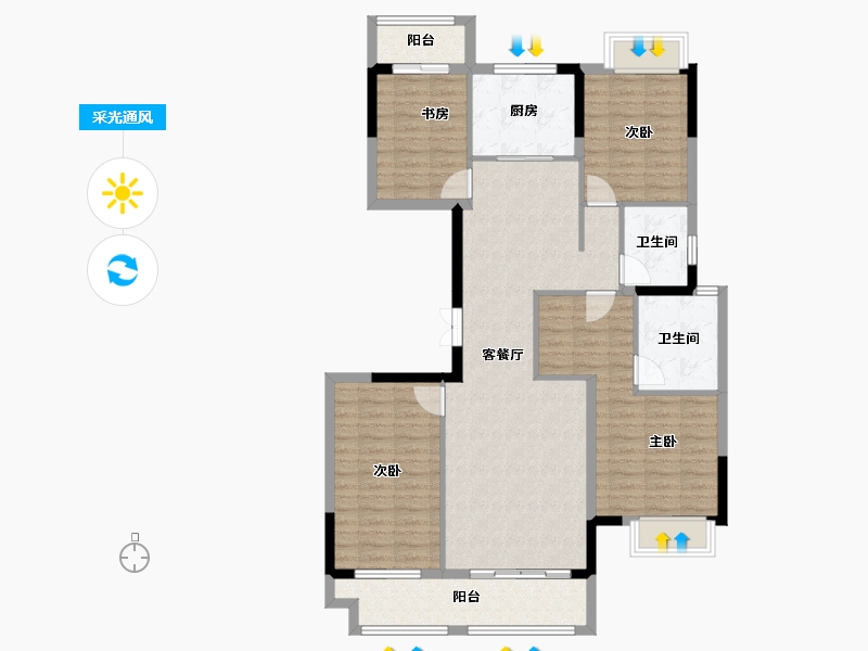 湖北省-武汉市-城投融创国博城-110.81-户型库-采光通风