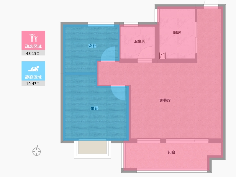 浙江省-宁波市-海湾新城-60.03-户型库-动静分区