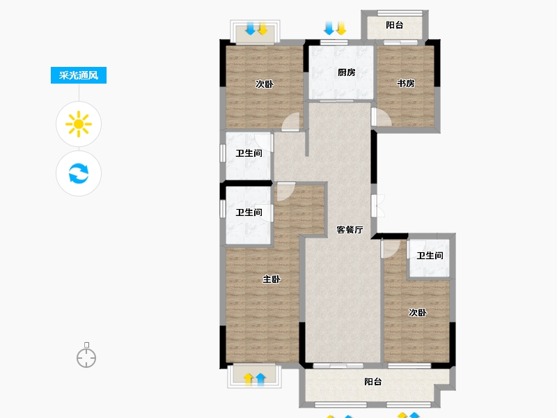 湖北省-武汉市-城投融创国博城-121.14-户型库-采光通风