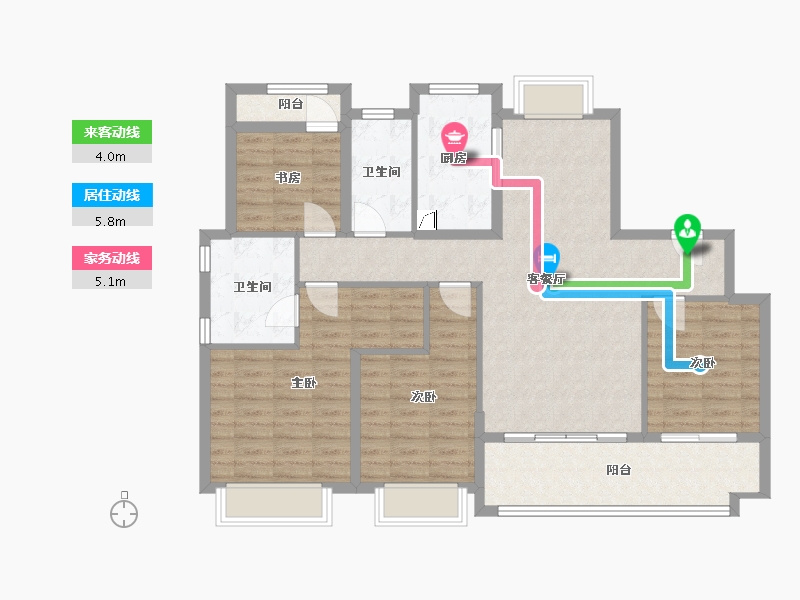 江苏省-南京市-万象天地四季-108.81-户型库-动静线