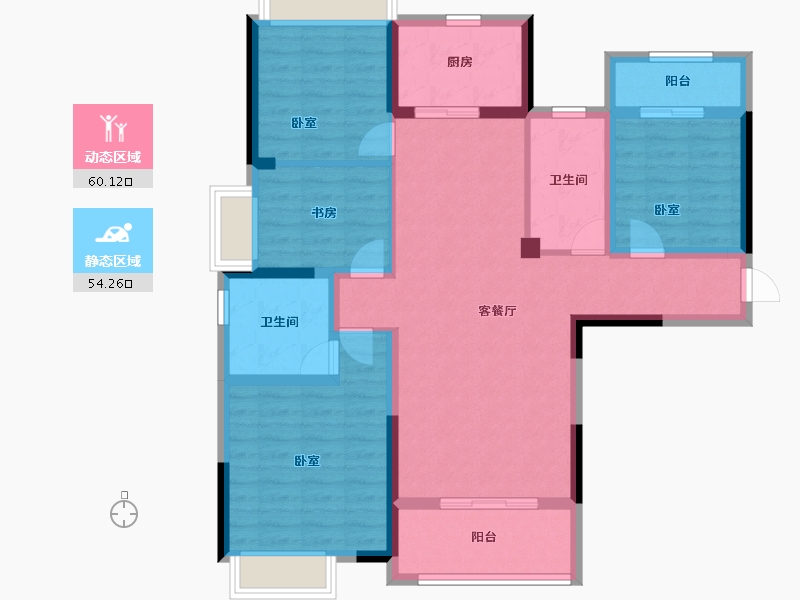 湖北省-武汉市-帝大御璟城-101.60-户型库-动静分区