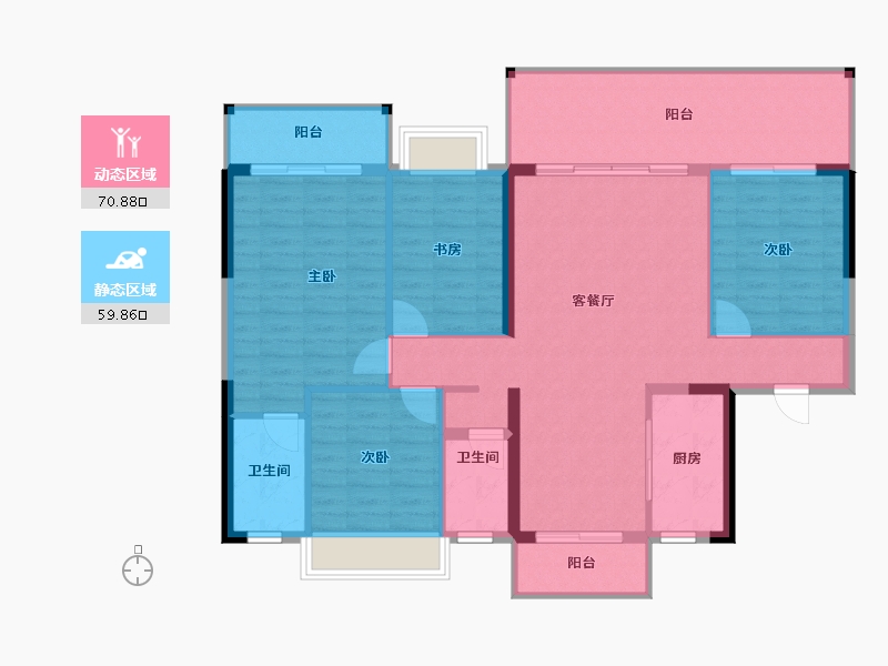 广西壮族自治区-南宁市-富鸣香山水岸-120.00-户型库-动静分区