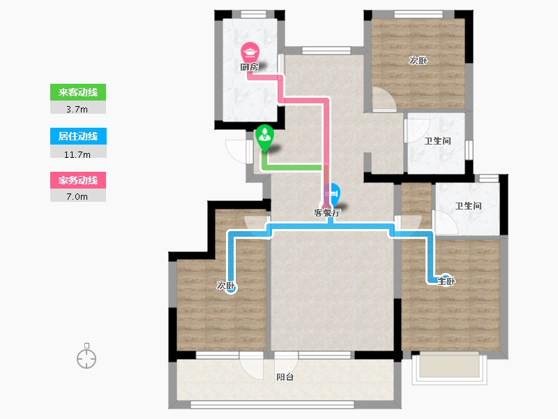 河北省-石家庄市-东原启城-96.00-户型库-动静线