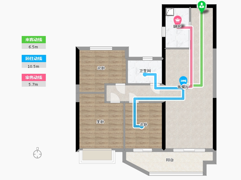 江苏省-宿迁市-碧桂园翘楚棠-82.00-户型库-动静线