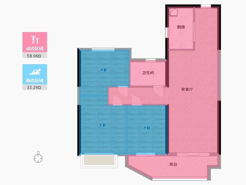 江苏省-宿迁市-碧桂园翘楚棠-82.00-户型库-动静分区