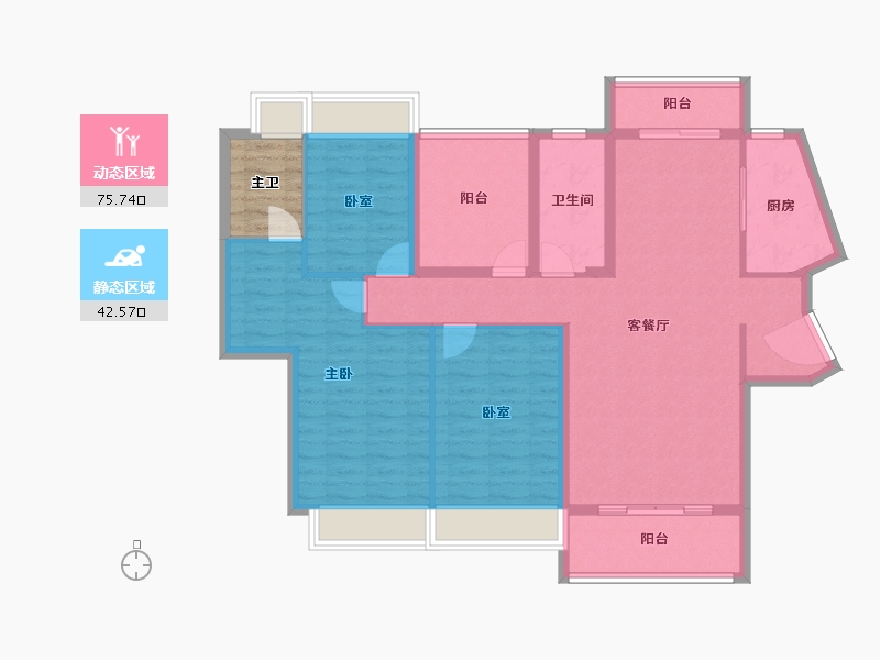 广东省-佛山市-花曼沁园-110.40-户型库-动静分区