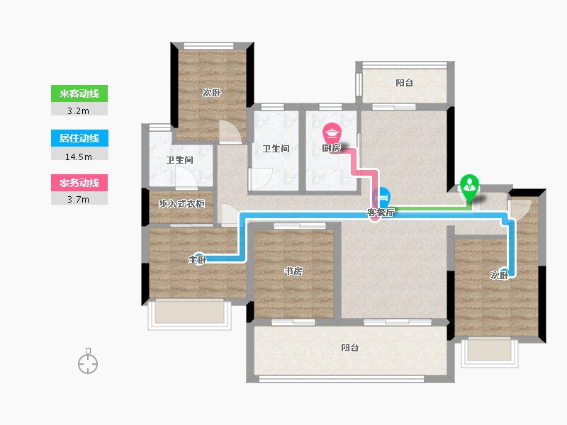 四川省-眉山市-海伦堡 三千樾-96.00-户型库-动静线