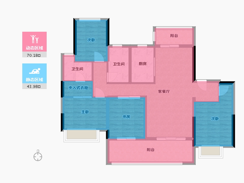 四川省-眉山市-海伦堡 三千樾-96.00-户型库-动静分区