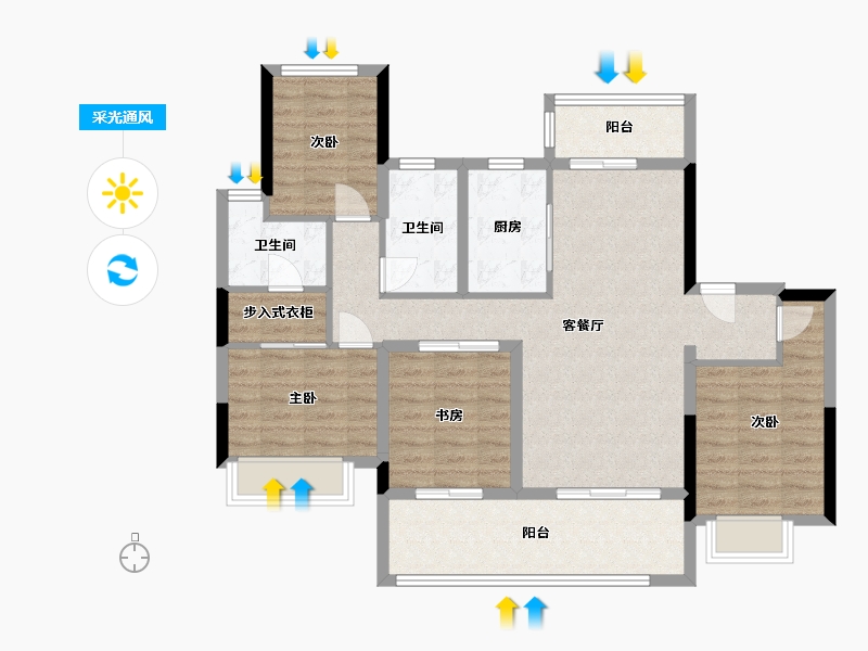 四川省-眉山市-海伦堡 三千樾-96.00-户型库-采光通风