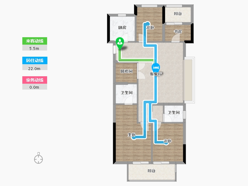 浙江省-宁波市-荣安·艺尚湾-94.40-户型库-动静线