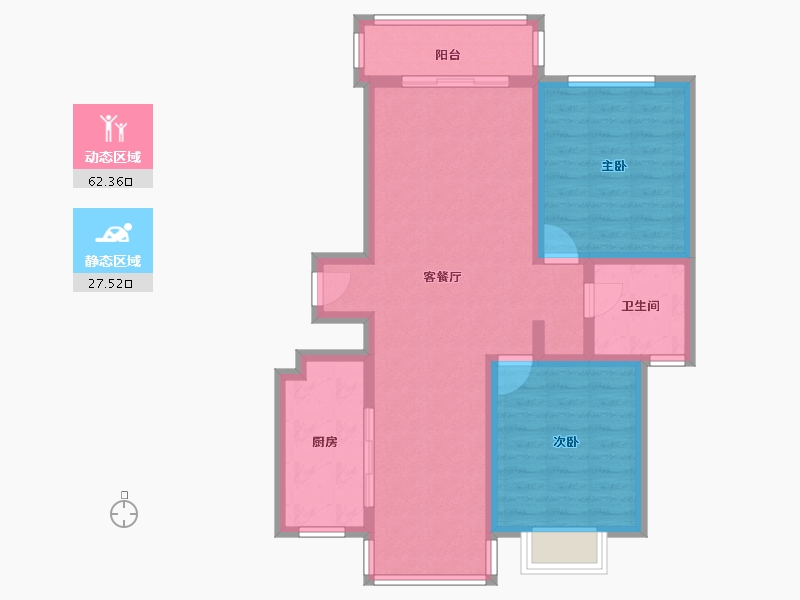 山东省-济南市-现代逸居-92.44-户型库-动静分区