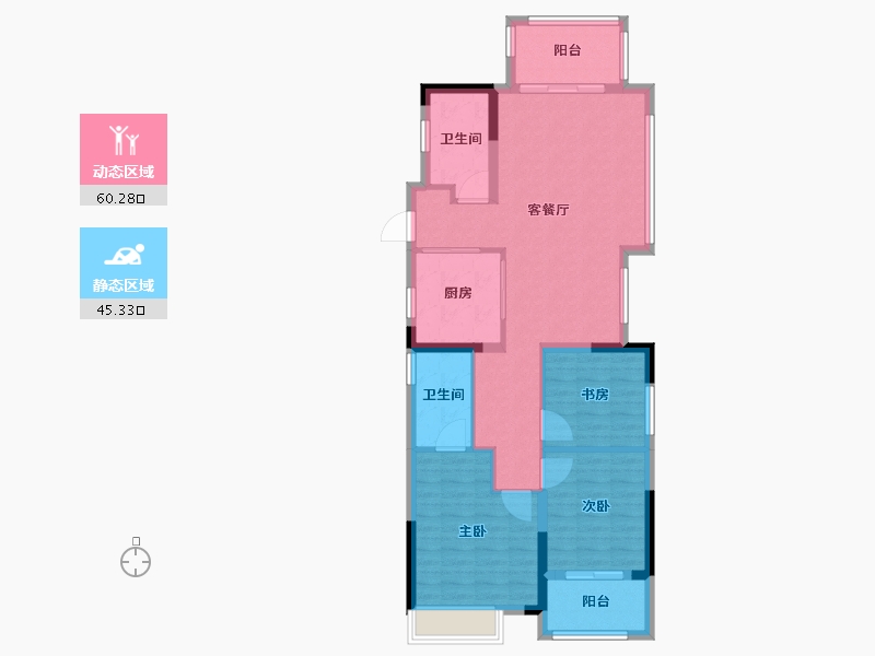 浙江省-宁波市-万科朗拾-95.15-户型库-动静分区