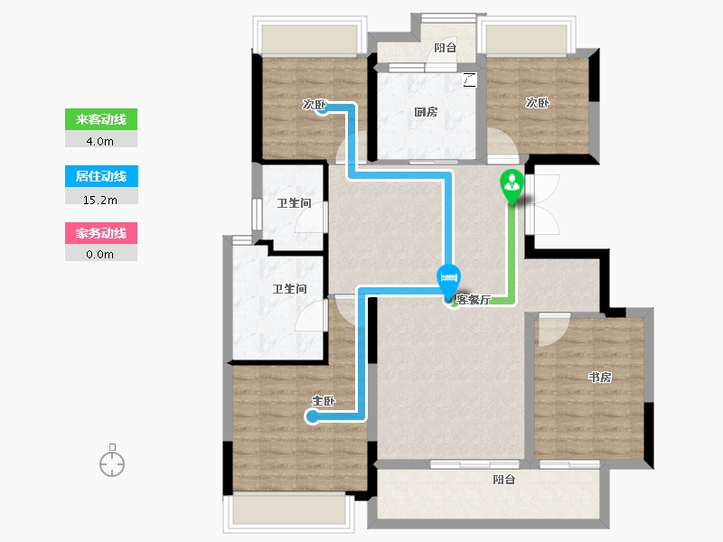 湖南省-长沙市-和泓桃李春风-102.30-户型库-动静线